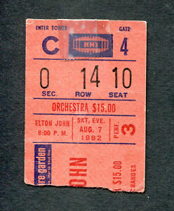 1982 Elton John Quarterflash concert ticket stub Madison Square Garden Jump Up