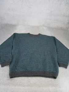Vintage L.L Bean Sweater Mens 2Xl Knit Green Wool Blend Birdseye Norway