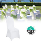 VEVOR 50pcs Chair Covers White Stretch Spandex Wedding Party Event Banquet Eve