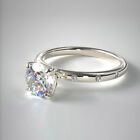 Gold Ring IGI GIA 0.66 Carat Round Cut Real Lab Grown Diamond 14K White Size 6 7