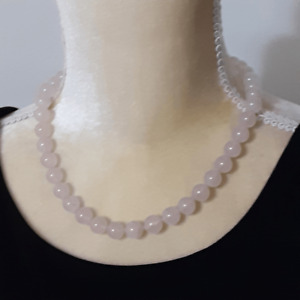 Rose pink quartz semi precious beaded necklace 16