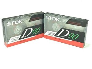 TDK D90 High Output low noise Cassette Tapes x 2 new normal bias Sealed