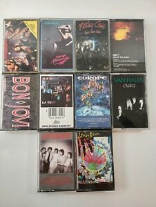 1980s Rock Cassette Tapes Lot Of 10 - Tested - Motley Crue, Ratt, Van Halen