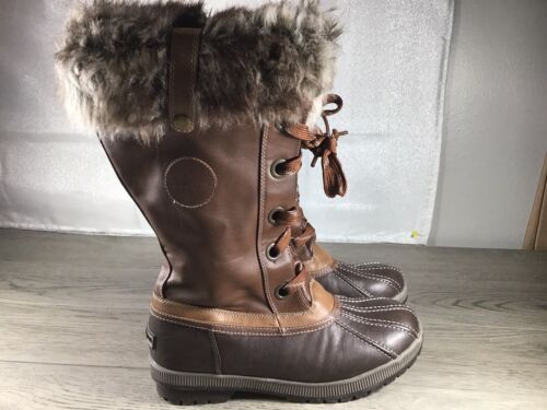 London Fog Womens Melton 2 Brown Winter Boots (US Size 11)