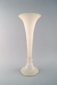 Large trumpet shaped Murano vase in mouth blown art glass, 1960s