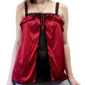Red Black Babydoll Lingerie Top Lace Goth Fairy Grunge Ruffle Spotlight