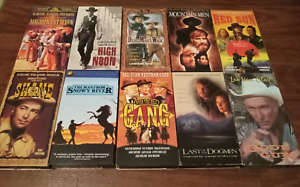 New ListingLot of 10 Western VHS Tapes Movies Steve McQueen Charlton Heston Bronson Cowboy