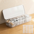 Cable Organizer Storage Box with 7 Wire Ties,Desktop Cable Management Box with L