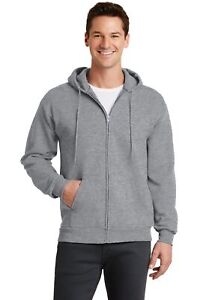 Port & Company PC78ZH Mens Long Sleeve Core Fleece Full-Zip Hooded Sweatshirt