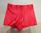 American Apparel Red Disco Shorts Hotpants - Size M - Shiny Lycra/Spandex
