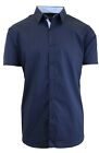 Men's Solid Slim-Fit Button Down Short Sleeve Shirt ( Size S-5XL ) NWT Free Ship
