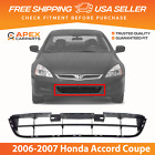 New Front Bumper Grille Textured Plastic For 2006-2007 Honda Accord Coupe (For: 2007 Honda Accord)