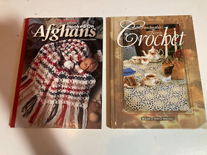 Lot HOUSE OF WHITE BIRCHES Hooked Afghans GRANDMOTHERS FAVORITE CROCHET Lot of 2