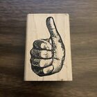 Thumbs Up Down rubber stamp Wood Vintage Stamp Francisco Ht 605-f Detailed
