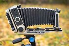 Wista 45 SP 4x5 camera with focus magnifier, 4 film hoders and dark cloth