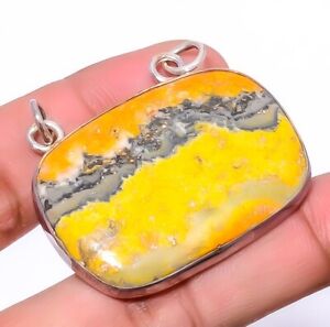Natural Bumble Bee Jasper Jewelry 925 Sterling Silver Pendant For Women 1.56