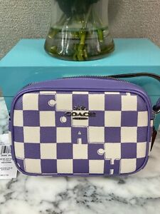 NWT Coach CR172 Light Violet & Chalk Checkerboard Mini Jamie Camera Bag