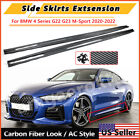 For BMW G22 G23 M440i M-Sport 2020-2022 Carbon Look Side Skirts Extension Lip