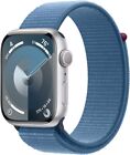 Apple Watch Series 9 41mm GPS Silver w/ Winter Blue Sport Loop MR923LL/A