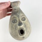 Vintage Funky Ceramic Clay Pottery Open Mouth Face Vase 8” Tall Folk Art Decor
