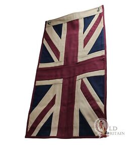 Small Vintage Union Jack Eco Flag | Stitched Cotton Fabric | Tea Stained UK-GB