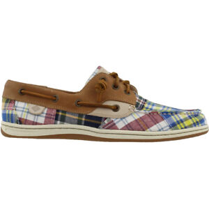 Sperry Songfish Prep Plaid Slip On  Womens Brown Flats Casual STS83631