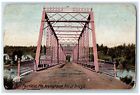 1907 Aroostook River Truss Bridge Vehicles Road Fort Fairfield Maine ME Postcard