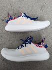 Adidas Womens Comfort Everyday Cloudfoam Pure SPW Shoes White/Orange/Red Size 9