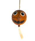 Halloween Paper Mache JOL Folk Art Hanging Ornament/Candy Container- 3 1/2