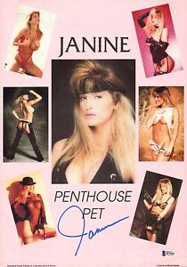 Janine Lindemulder Signed Original 1990 Penthouse 11x17 Poster BAS Beckett COA 1