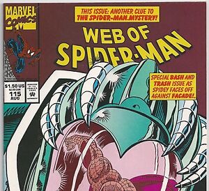 Web of Spider-Man #115 battles Facade from Aug. 1994 in VF- condition DM