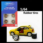 【NEW】 1/64 Scale Alloy Wheels with Brake Caliper, rubber tires ，stickers