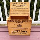 Vintage CUTTY SARK Scotch Whisky Wood Crate Berry Bros & Rudd London w/ Lid