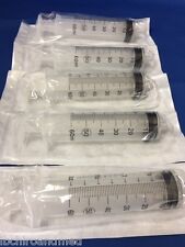 (5) - Easy Glide 60cc /60ML LUER LOCK Sealed Syringes - NO NEEDLE -Sterile -NEW