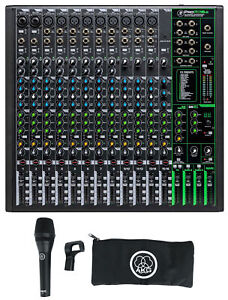 Mackie ProFX16v3 16-Channel 4-Bus Effects Mixer w/USB ProFX16 v3+AKG Microphone