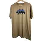 Patagonia Slim Fit Men's Size 2XL Tan Bear Logo Short Sleeve T-Shirt