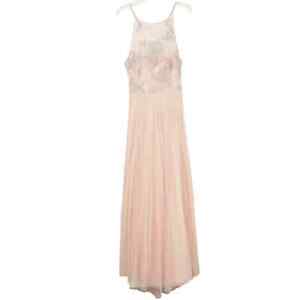 Hayley Paige Occasions Blush Pink Glitter Floral High Neck Bridesmaid Dress 12