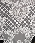 Vintage Tablecloth Floral Woven Design Swirl Lace 60x80