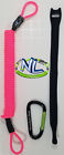 Kayak Fishing Utility Tether Leash w/ quick disconnect Neverlost Neon Pink