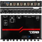 DS18 EQX7 7 Band Equalizer 1/2 Din Pre Amp 8 Volt Six RCA Output In Dash Car EQ