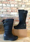 Keen Women's Black Leather Tall Wedge Boots - Size 7.5