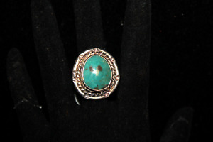 Native American Sterling Turquoise Ring Size 7.5