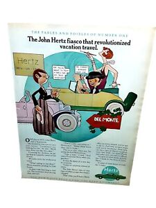 1971 Hertz Car Rental Del Monte Schulenberg Cartoon Original Print Ad