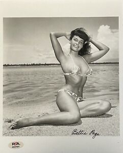 PSA DNA Certified Authentic Bettie Page Signed 8x10 Bunny Yeager Pin-Up Photo