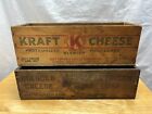 Lot of 2 Vintage Cheese Wood Boxes Kraft / Brown & Root Co.
