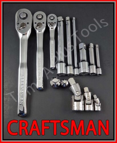 CRAFTSMAN 14pc 1/4 3/8 1/2 ratchet wrench socket extension universal adapter set