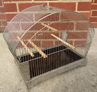 Beautiful Vintage Chrome Art Deco Hendryx Hanging Metal Wire Dome Bird Cage