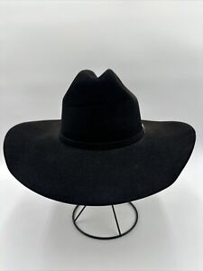 Stetson SKYLINE 6X Black 100% Pure Fur Felt Belted Cowboy Hat Men’s Size 6 7/8