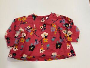 Tea collection girls shirt size 9-12 months long sleeve floral tunic
