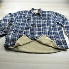 Wrangler Shirt Mens 3XL Blue Plaid Flannel Sherpa Lined Western Outdoor *Flaws